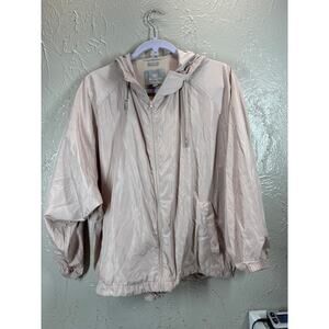 SOIA & KYO Light Tea Rose Hooded Zip Windbreaker jacket Womens Size Small/Medium